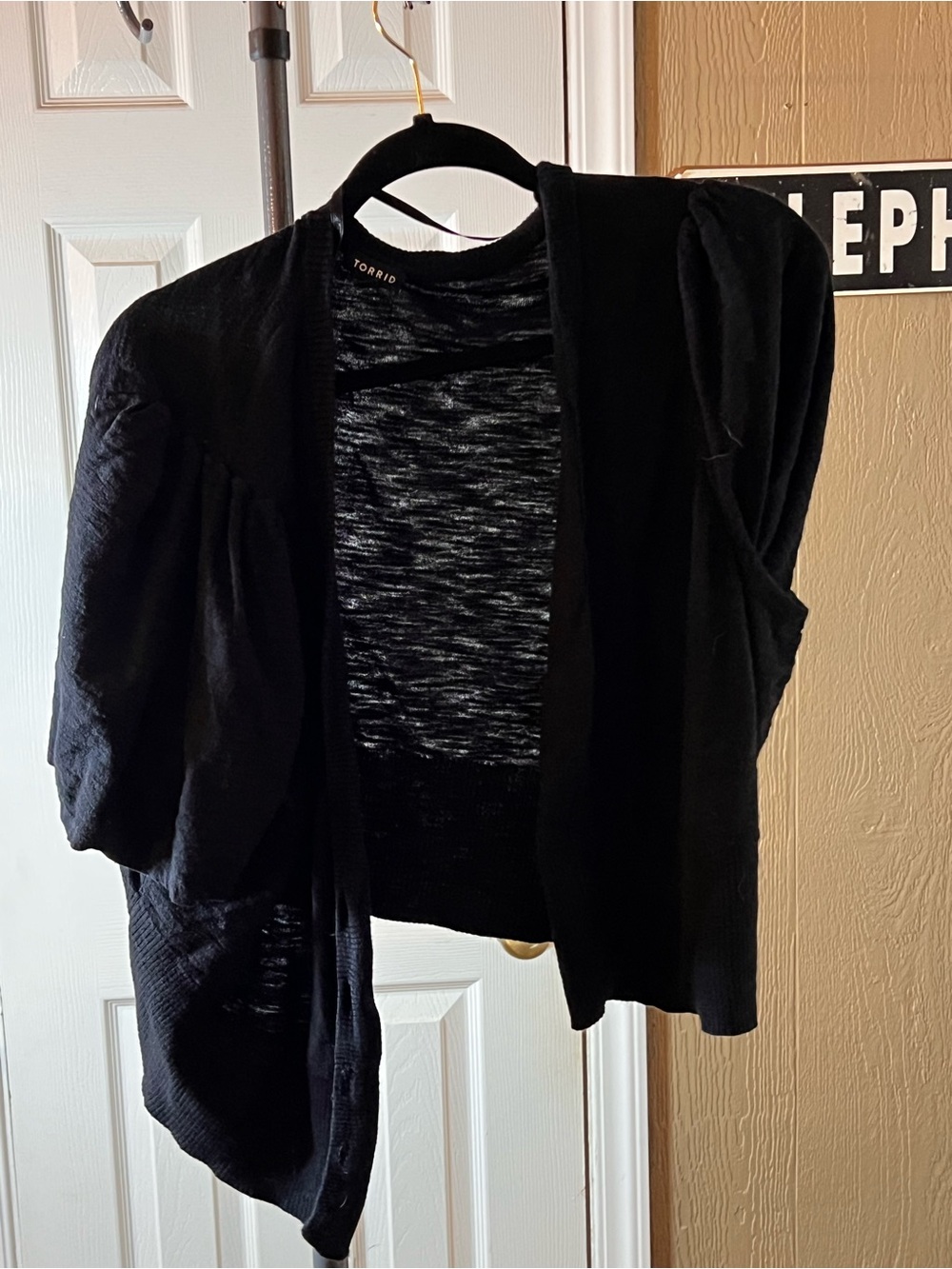 torrid Black Sheer Knit Open Cardigan with Subtle Metallic Thread